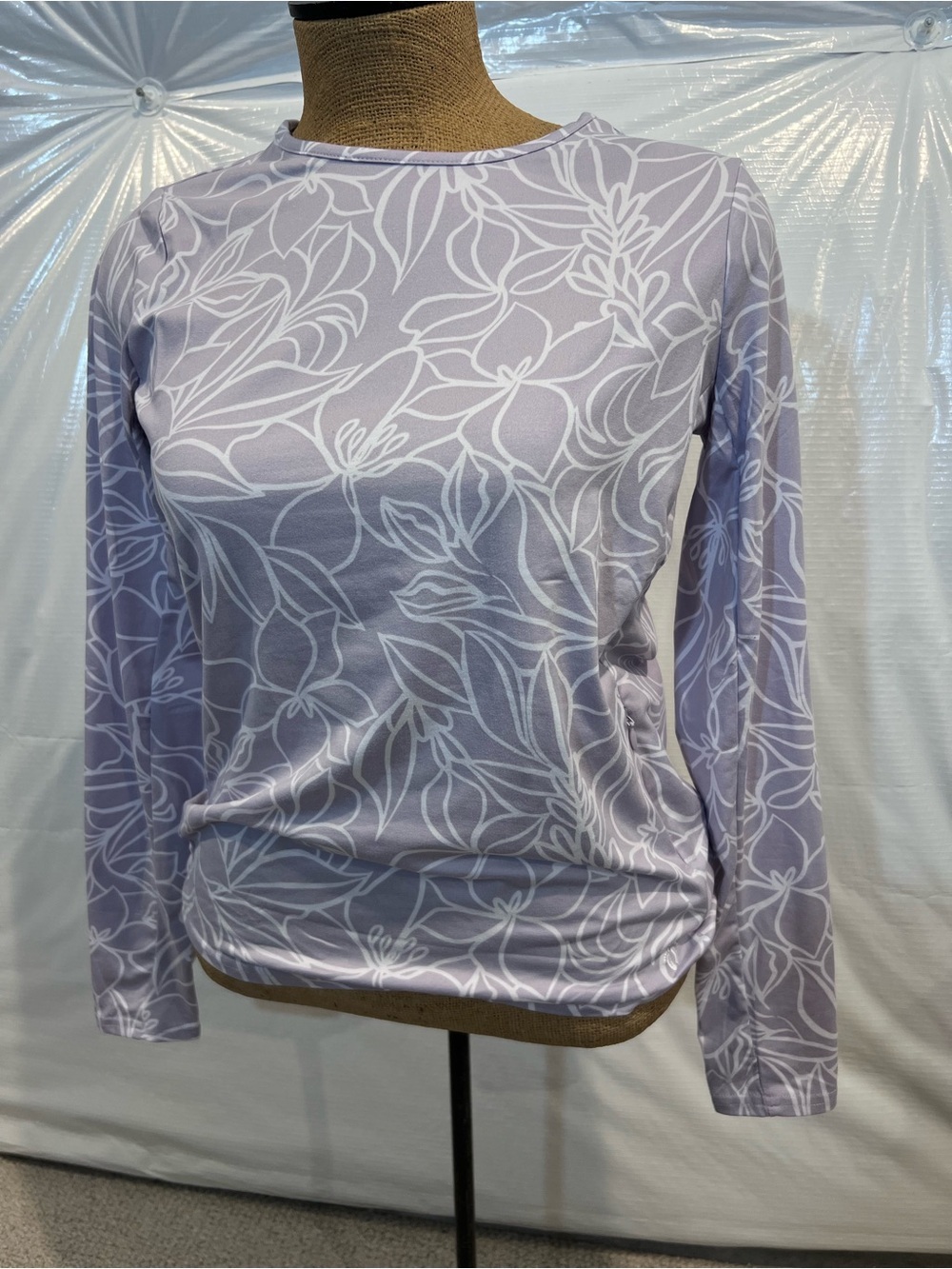 Hang Ten Women Long Sleeve Sun Protection T-Shirt pocket Rash Guard Sz small NWT